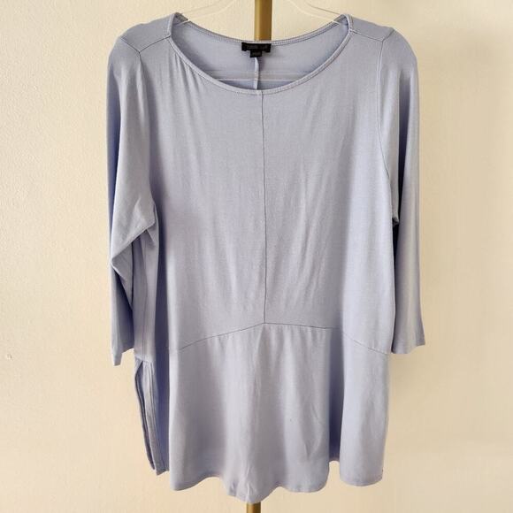 J.Jill Wearever Collection ¾ Sleeve Tunic Top Womens Size Medium Light Blue Tee - Picture 1 of 5
